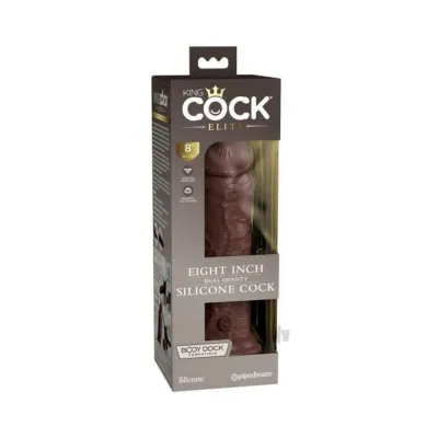 King Cock Elite Silicone Dual density Cock 8 In Brown