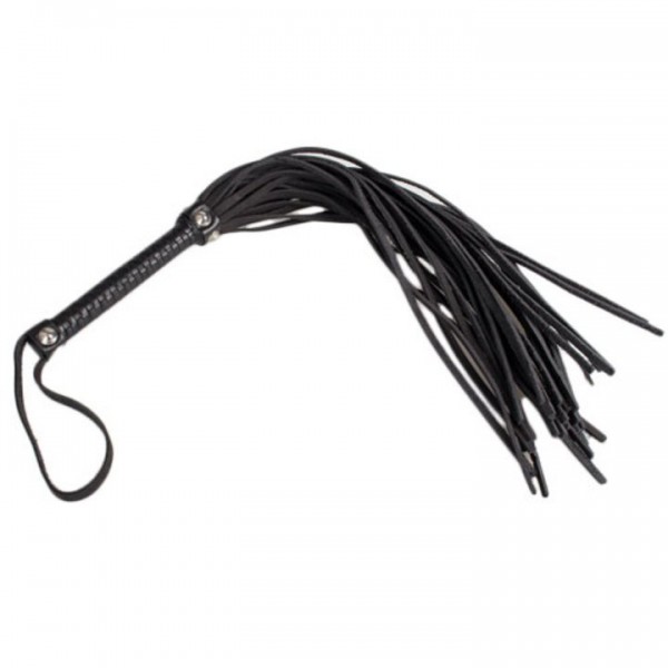 Bondara Luxe Black Nubuck Leather Flogger – 21 Inch