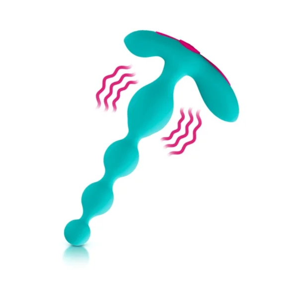Femmefunn Funn Beads Vibrating Anal Beads Turquoise Blue