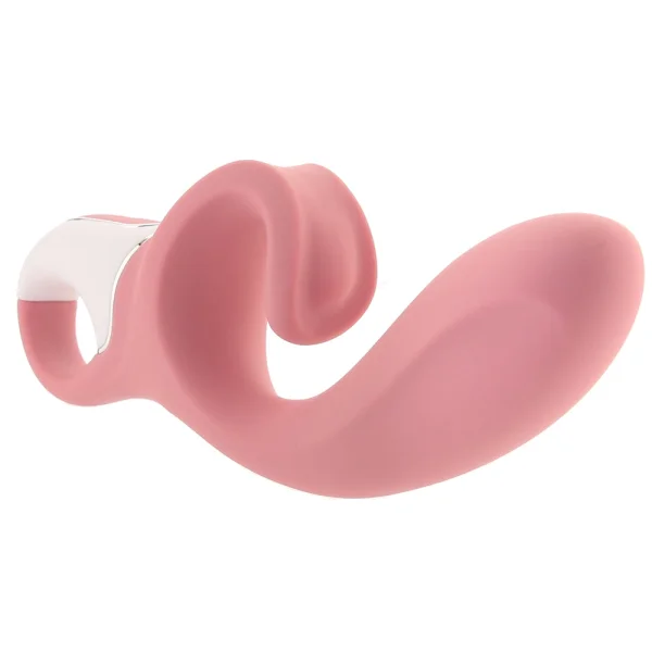 Satisfyer Hug Me Silicone Rechargeable Flexible App Enabled Dual Stimulation Vibrator - Pink