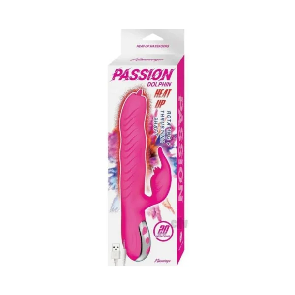 Rabbit Vibrators: Passion Dolphin Heat Up Dual Stimulator Pink