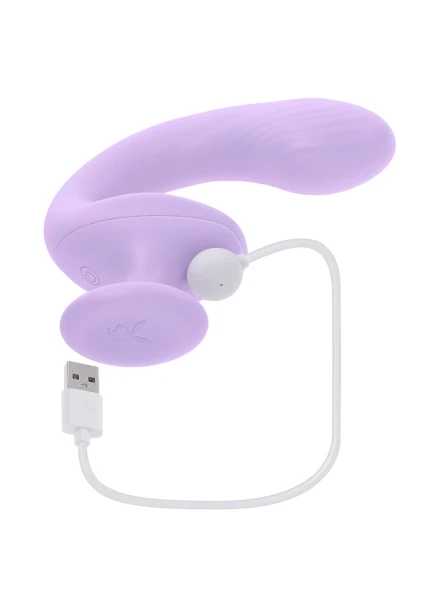 Playboy Pleasure Rev Me Up Rechargeable Waterproof Silicone Dual Stimulation Vibrator - Purple