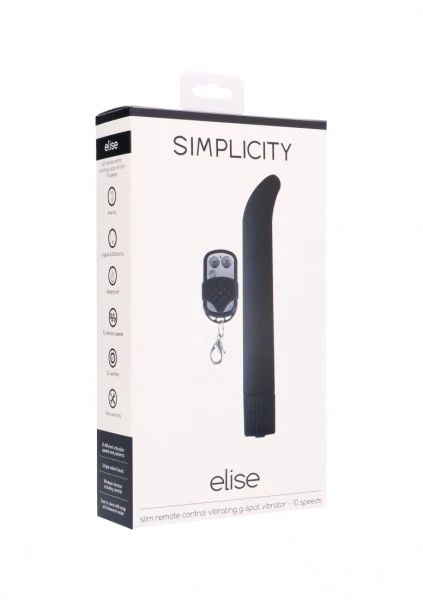 Elise Slim Remote Control Vibrating G-spot Vibrator - Black