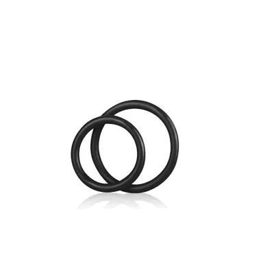 Silicone Cock Ring Set Black Os