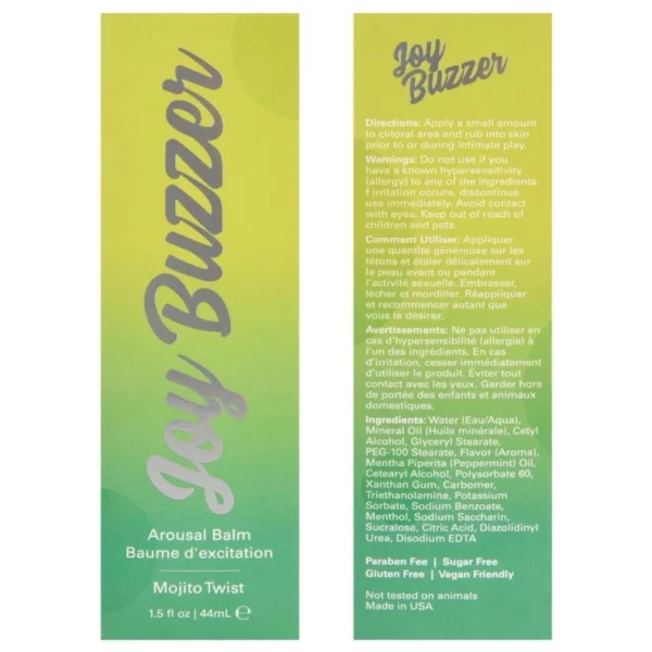 Joy Buzzer Mojito Twist-Flavored Clitoral Arousal Balm | 1.5oz