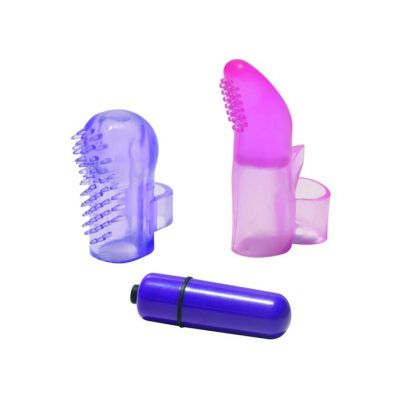 Sex In The Shower Finger Massager Kit Pink purple