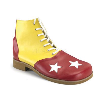 CLOWN 02 Adult Yellow Red Pu W Wht Stars Clown Shoe
