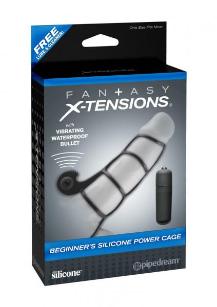 Beginner's Silicone Power Cage - Black Penis Extender Sleeve