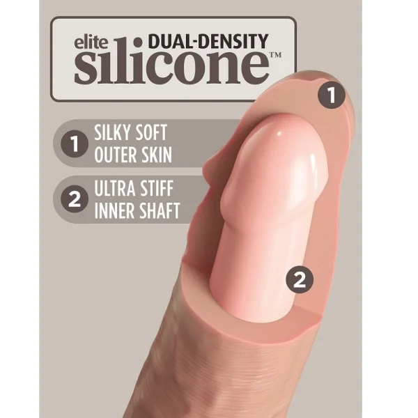 King Cock Elite 9 Inch Dual Density Vibrating Cock Flesh Pink