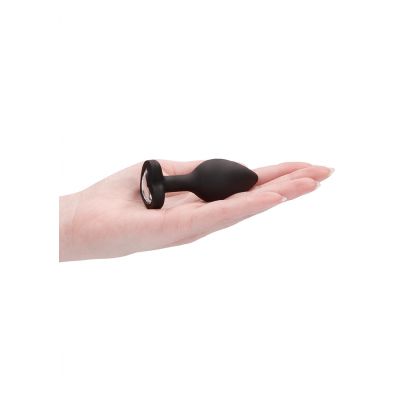 Diamond Heart Butt Plug Regular Black Glass Butt Plug