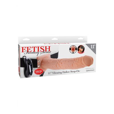 Vibrating HollowStrap On 11 Inch Skin Strap On Sex Toy