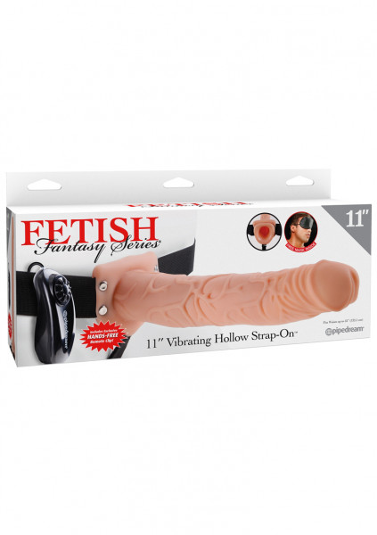 Vibrating HollowStrap-On- 11 Inch - Skin - Strap On Sex Toy