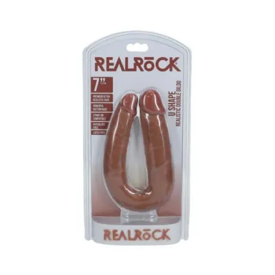 Couples Dildos Realrock 7 In U shaped Double Dildo Tan