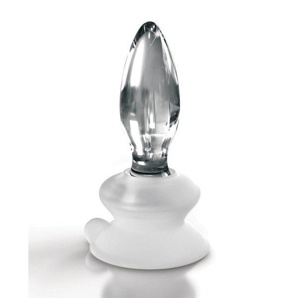 Icicles No. 91 Clear Glass Butt Plug with Suction Cup by Pipedream Products