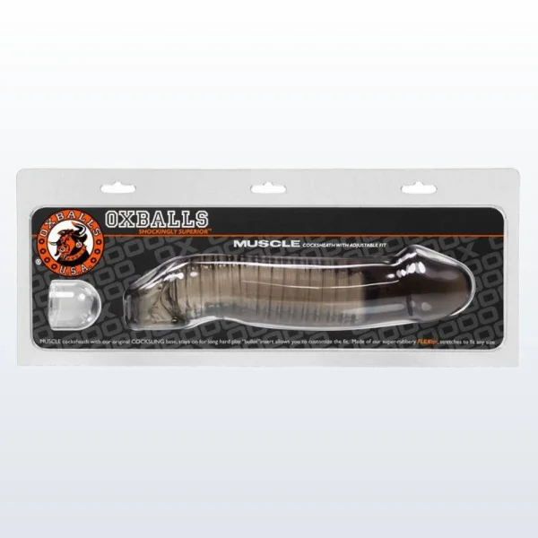 Oxballs Muscle Smooth Cocksheath Atomic Jock Penis Extender - Smoke — image 5 of 10