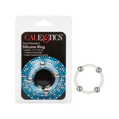 Steel Beaded Silicone C ring Clear Large