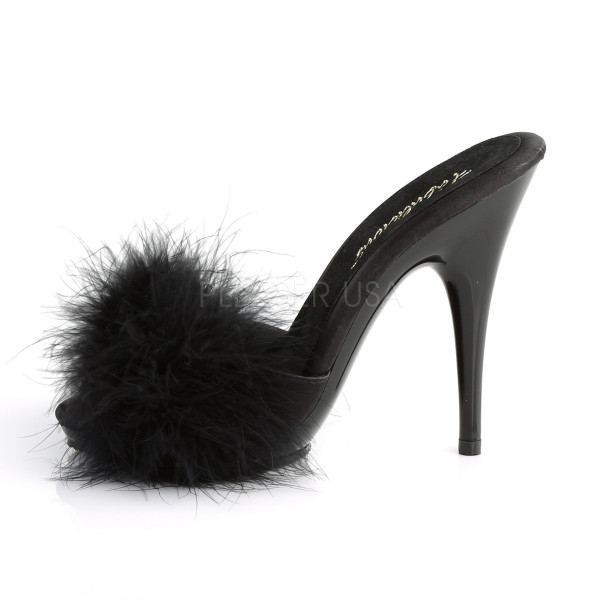 5 inches Heel, 3/8 inches PF Marabou Slide Sandal — image 7 of 16