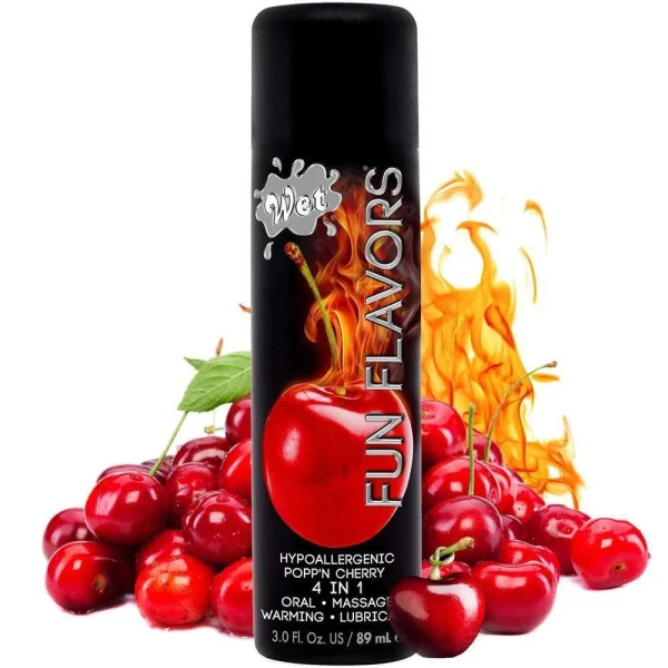 Wet Fun Flavors Popp'n Cherry Warming Water-Based Lube | 3oz