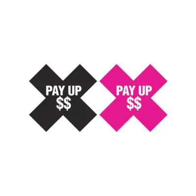 Peekaboos Pay Up Pasties 2 Pairs 1 Black 1 Pink