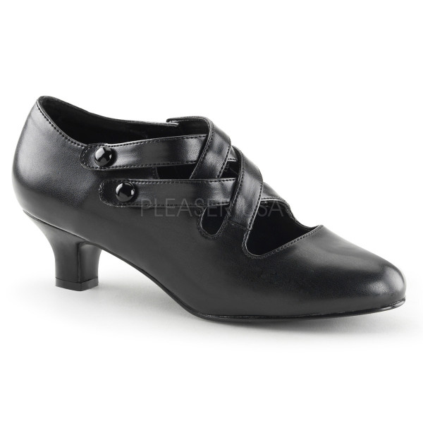 2 inches Kitten Heel Pump W/ Double Criss-Cross Button Straps — image 5 of 8