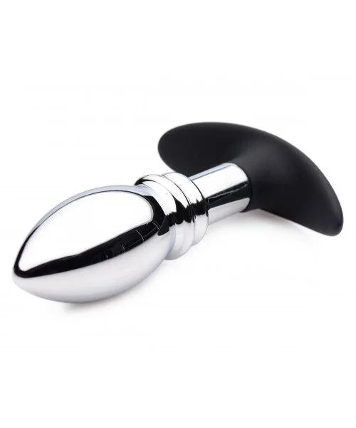 Dark Stopper Metal And Silicone Anal Plug Silver