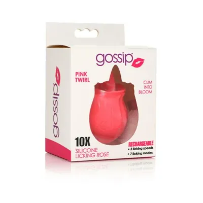 Whips Paddles Gossip Tongue Tickler 10 Function Rechargeable Silicone Licking Rose Pink