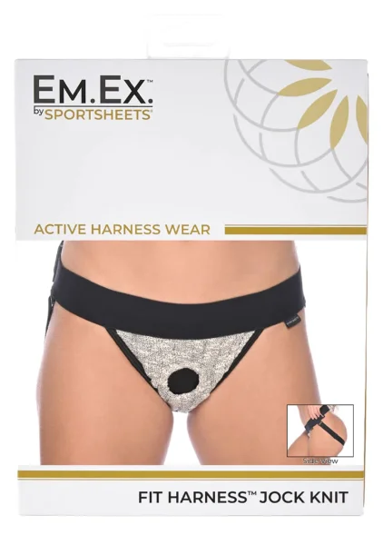 EM.EX. Fit Harness Jock Knit Strap-On Harness By Sportsheets - X-Small to Large, Waists 20" to 31"