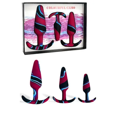 Colourful Camo Sail 3 piece Anal Plug Training Kit