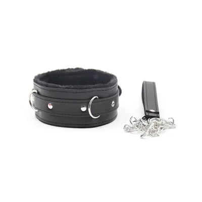 Premium Collar With Leash Black