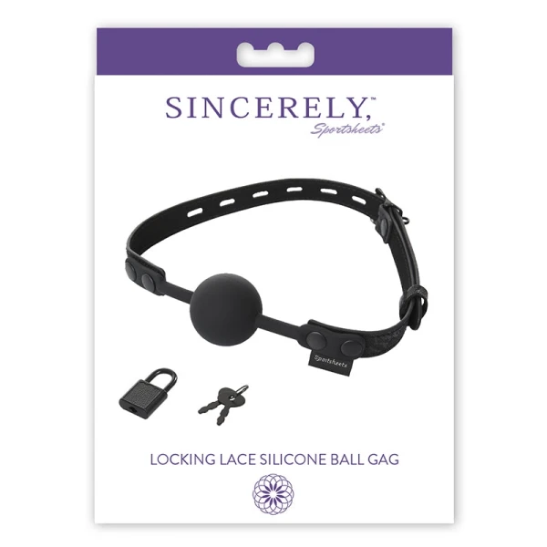 Sincerely Lace Silicone Locking Ball Gag by Sportsheets
