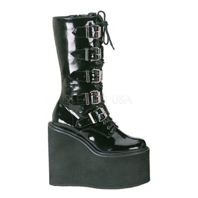 SWING 220 5 1 2 Goth Punk Cyber 5 Buckle P F Blk Pat Calf BT