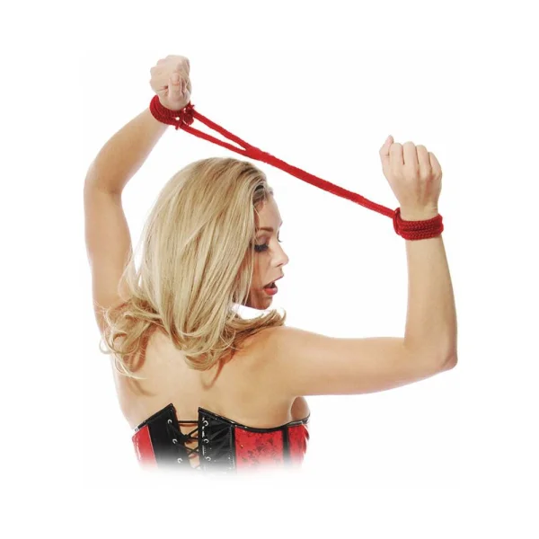 Fetish Fantasy Silk Rope Love Cuffs Red