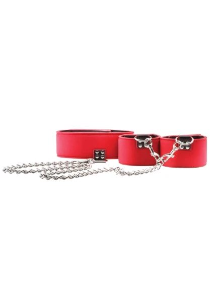 Reversible Collar and Wrist Cuffs - Red