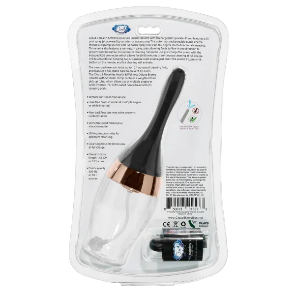 Health and Wellness Rechargeable Enema - Douche With Built-in Cleansing Pump