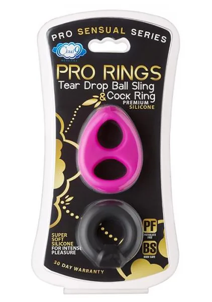 Cloud 9 Teardrop Silicone Cock Ring & Ball Sling Set