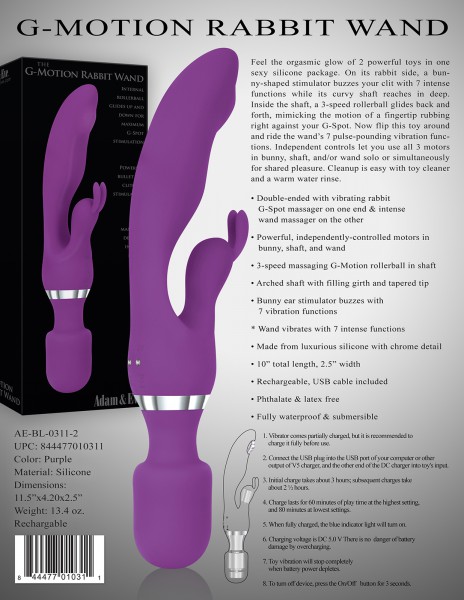 G-Motion 10" Wand Rabbit Vibrator