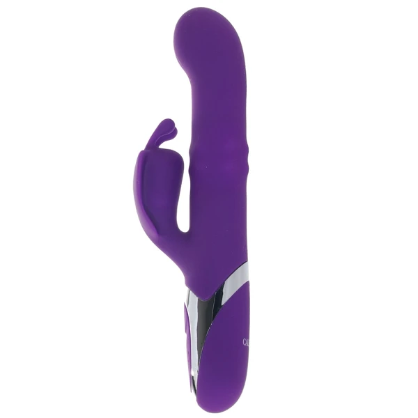 Enchanted Flutter Rechargeable Dual Stimulation Silicone Vibrator With Thrusting Tip & Rotating Beads By CalExotics