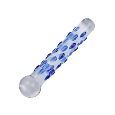 Lucent Teardrops Glass Massager Blue 7 Inch