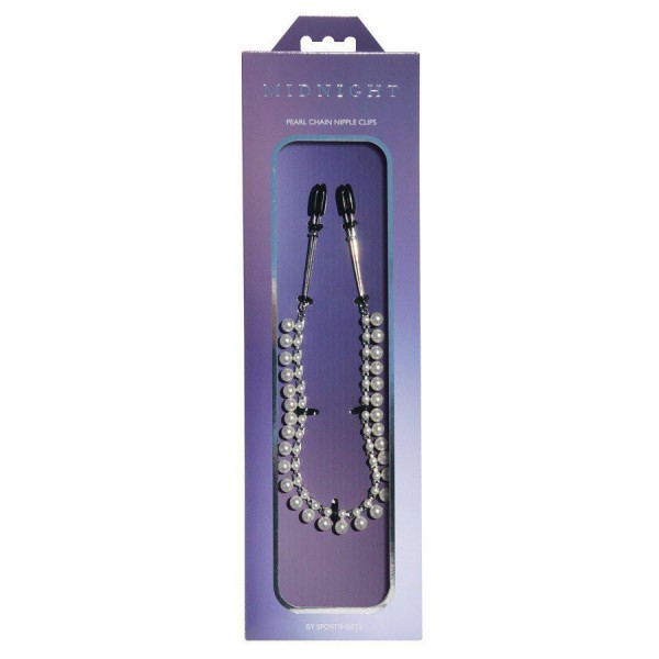 Midnight Pearl Chain Nipple Clips By Sportsheets