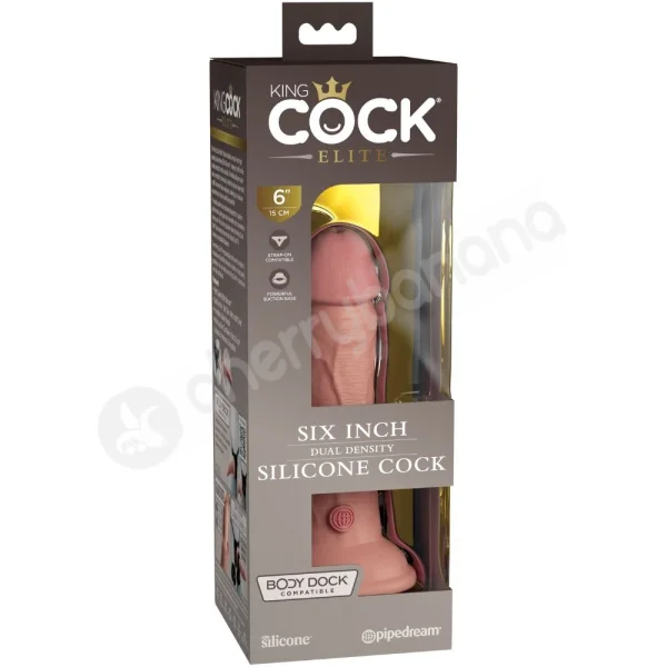 Daily Deal - 20% Off King Cock Elite 6'' Flesh Silicone Dual Density Cock Dildo