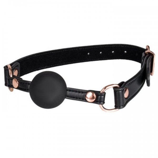 Bondara Bound Black Faux Leather Silicone Ball Gag