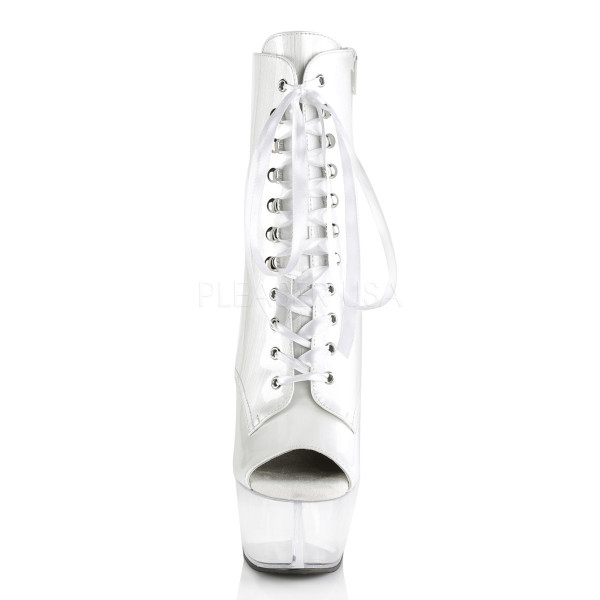 *6 inches Heel, 2 1/4 inches PF Open Toe Lace-Up Ankle Boot, Side Zip — image 6 of 8