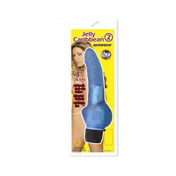 Jelly Caribbean #2 Waterproof Vibrator - Blue