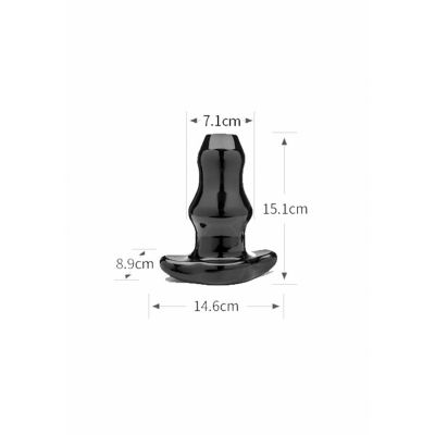 Double Tunnel Plug Large Transparent Vibrating Butt Plug