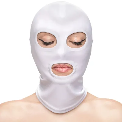 Fetish Fashion Eyes Mouth Hood By NS Novelties White