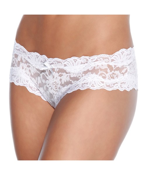 White lace crotchless panty
