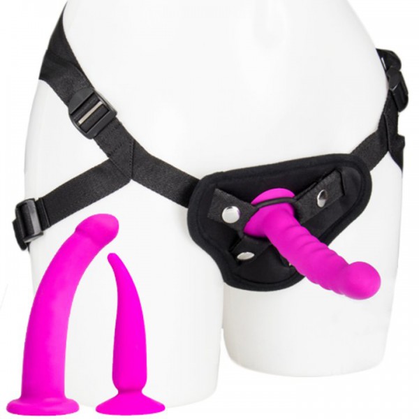 Bondara Magenta Silicone Strap-On 4 Piece Training Set