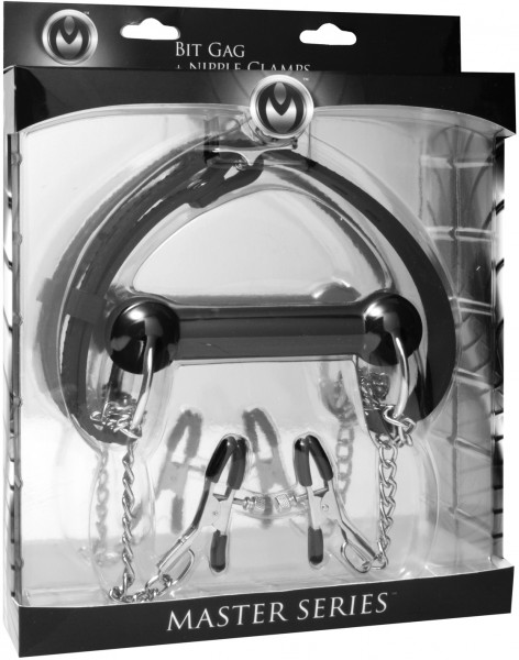 Silicone Mouth Gag + Nipple Clamps