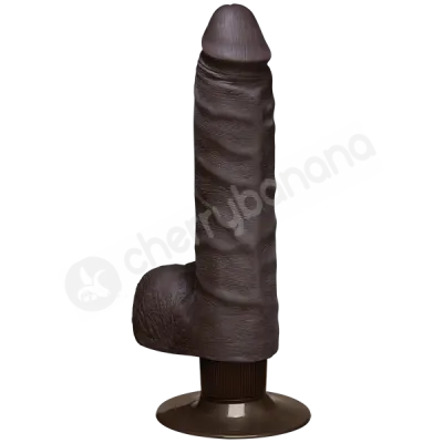 The Realistic Cock Vibrating Slim Black 7 Dildo With Balls