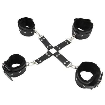 Love In Leather Faux Fur Lined Hog Tie Shackle